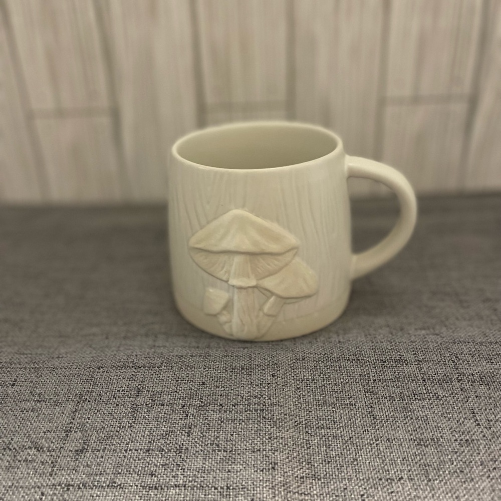 Cream Mushroom Embossed Mug by Place and Time